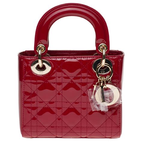 mini lady dior cherry red